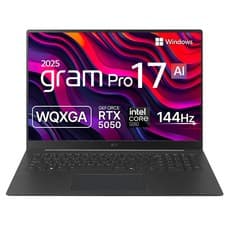 LG전자 2025 그램 프로 AI 17 코어 Ultra5 지포스 RTX 5050, 옵시디안 블랙, 17Z90TR-EA5BK, 512GB, 32GB, WIN11 Home