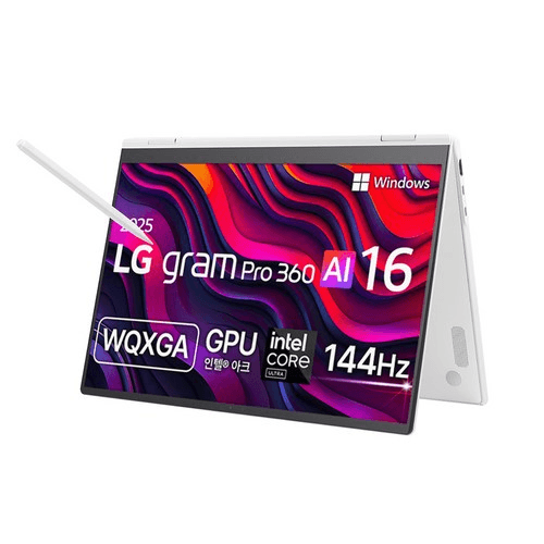 LG전자 2025 그램 Pro 360 AI 16 WQXGA 코어Ultra5 애로우레이크, 에센스화이트, 256GB, 16GB, WIN11 Home, 16T90TP-GA5CK(16T90TP-GA5CK)