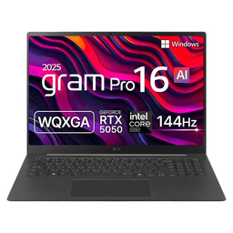 LG전자 2025 그램 프로 AI 16 코어Ultra5프로세서 225H 지포스 RTX 5050, 옵시디안 블랙, 512GB, 32GB, WIN11 Home, 16Z90TR-EA5BK