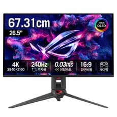 에이수스 4K UHD QD OLED 240Hz 0.03ms 멀티스탠드 ROG Swift 게이밍 컴퓨터 모니터, 68.5cm, PG27UCDM