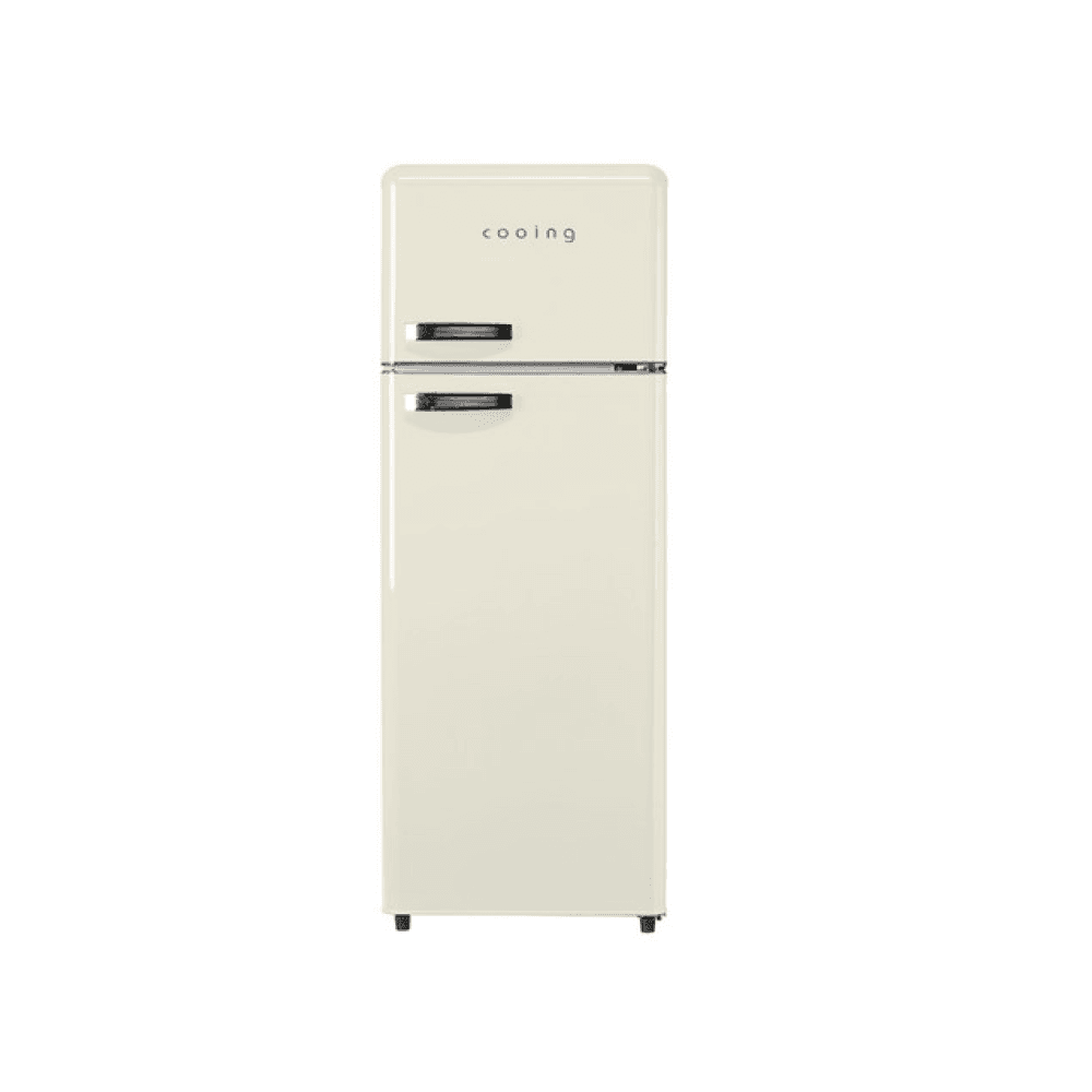 쿠잉전자 클래식 레트로 투도어 208L 2도어 냉장고 방문설치, REF-D215C