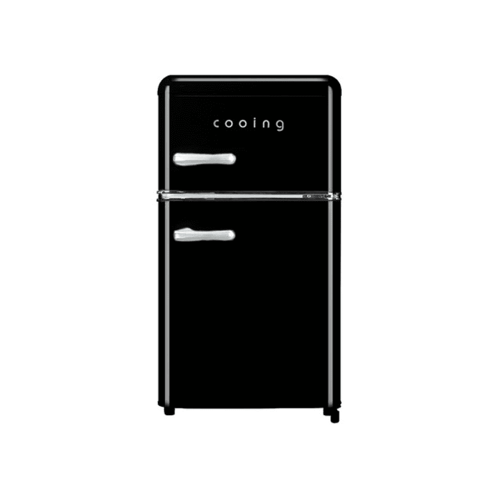쿠잉전자 레트로 미니 80L 2도어 냉장고, REF-D85BK(REF-D85BK)