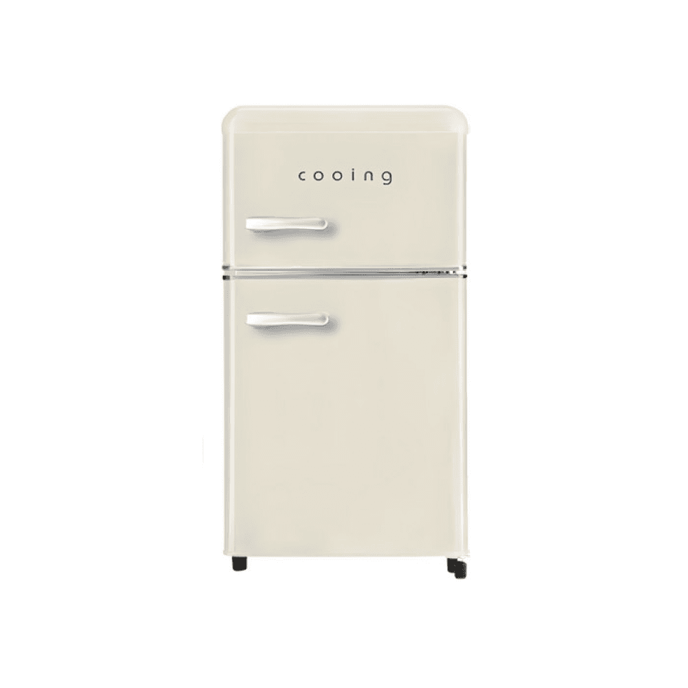 쿠잉전자 레트로 미니 80L 2도어 냉장고, REF-D85C(REF-D85C)