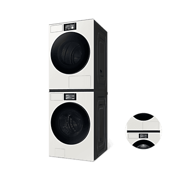 삼성 Bespoke AI 세탁기+건조기 25/22kg (177.8mm LCD)+상단 설치 키트 WF90F2522ACHY(WF90F2522ACHY)