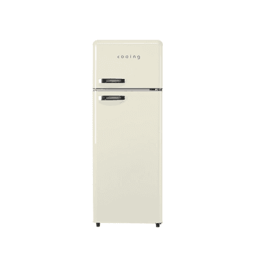 쿠잉전자 클래식 레트로 투도어 208L 2도어 냉장고 방문설치, REF-D215C