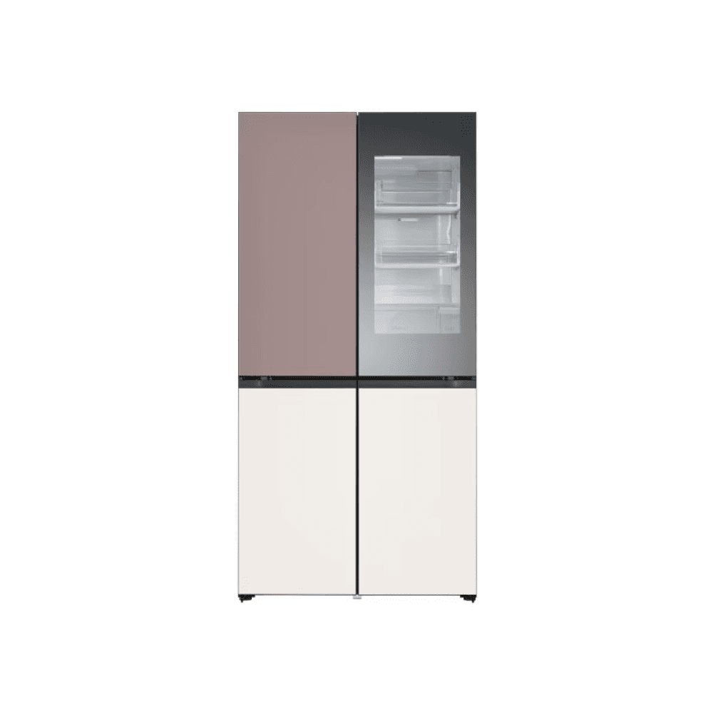 LG전자 오브제 610L 4도어 미스트 디오스 노크온 미러글라스 양문형 냉장고(M623GKB352S)