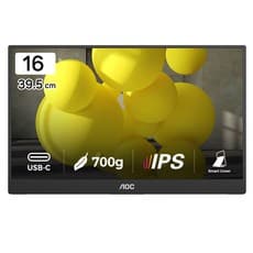AOC FHD IPS USB C 포터블 스피커 무결점 모니터, 39.5cm, 16T20